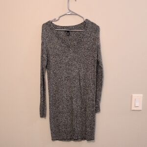 GAP Black and White Marled Knit Sweater Dress